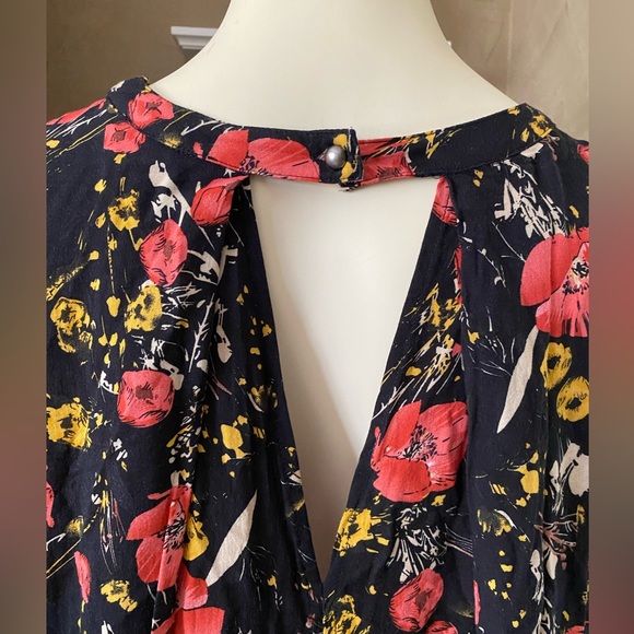 UMGEE Fall Floral Black & Red BOHO Festival Concert Tunic Dress poppy print - Picture 10 of 12